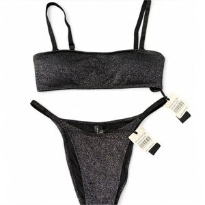 Black Glitter Bikini Set